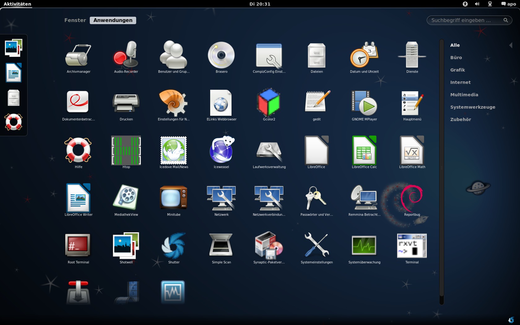 Настройка gnome 3 debian